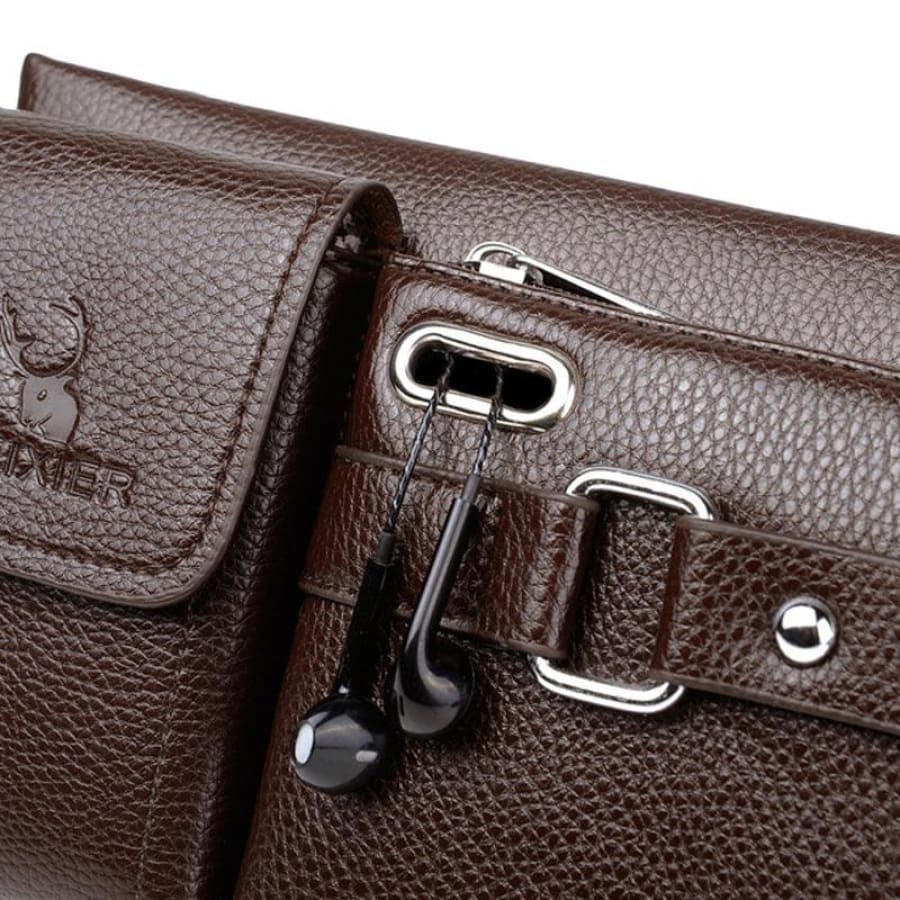 Bag Masculina Transversal de Couro Legítimo