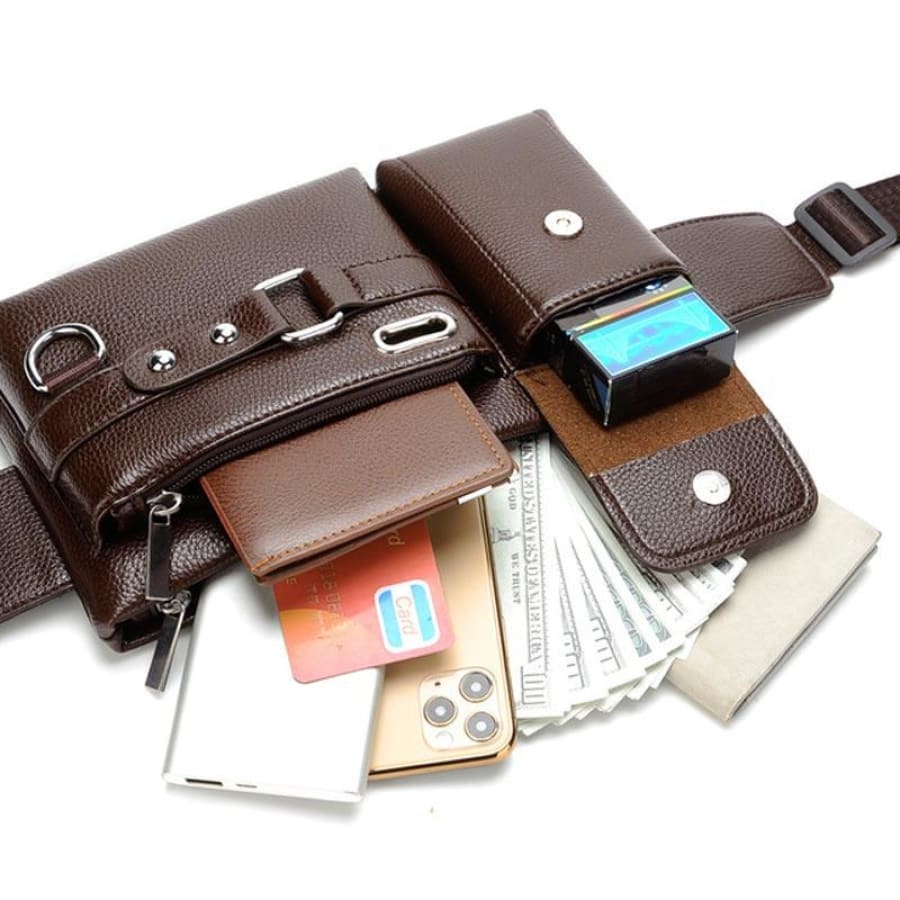 Bag Masculina Transversal de Couro Legítimo