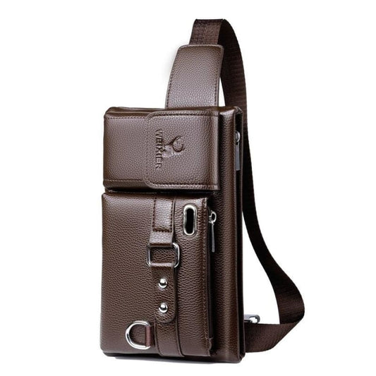 Bag Masculina Transversal de Couro Legítimo