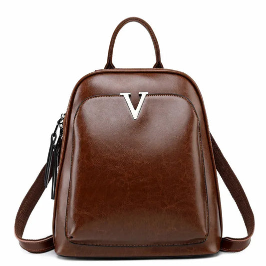 Mochila Feminina de Couro Legítimo Olivia